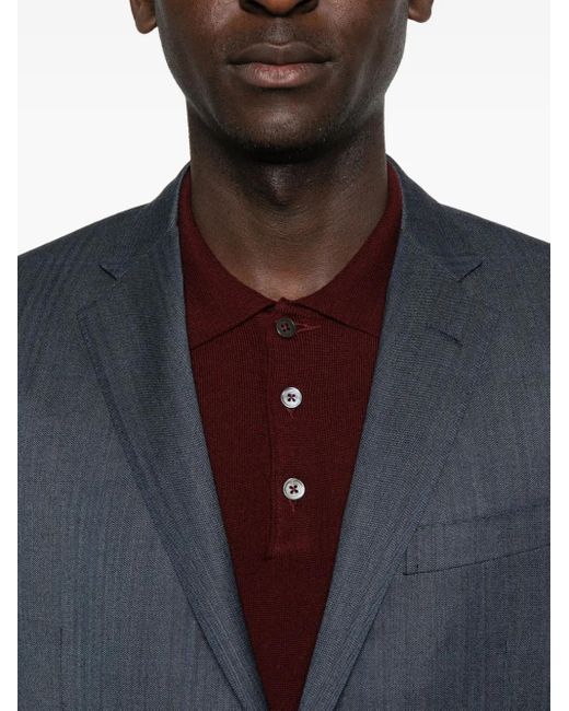 メンズ Corneliani ロングスリーブ ポロシャツ Purple