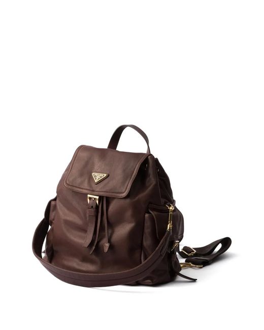 Prada Brown Explore Medium Leather Backpack