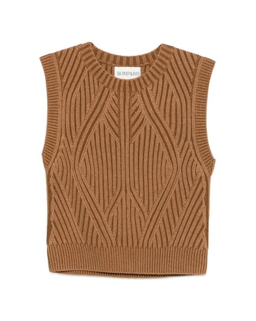 Bompard Brown Ribbed Sleeveless Vest