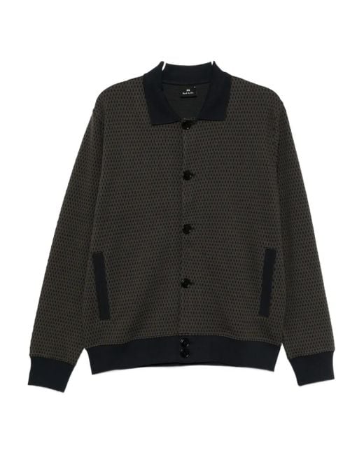 Cardigan Con Effetto Jacquard di Paul Smith in Black da Uomo