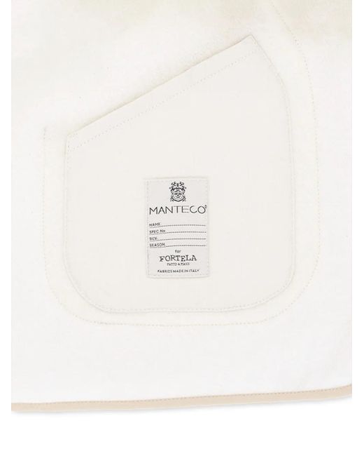 Fortela White Sherpa Contrast-Trim Wool Jacket for men
