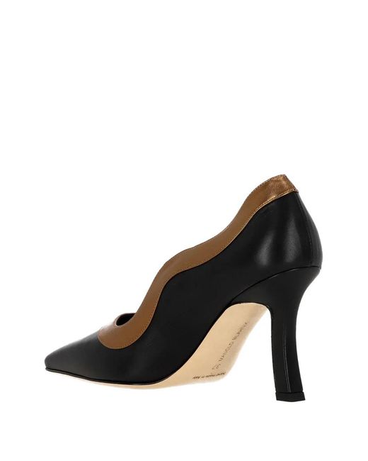 Manolo Blahnik Black Trimmed Pumps