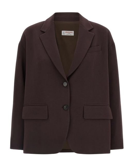 Alberto Biani Blazer Met V-Hals En Twee Knopen in het Brown