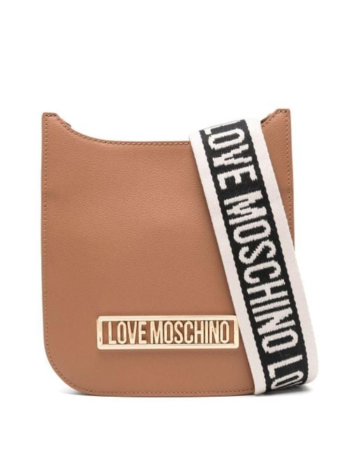 Logo-plaque cross body bag di Love Moschino in White