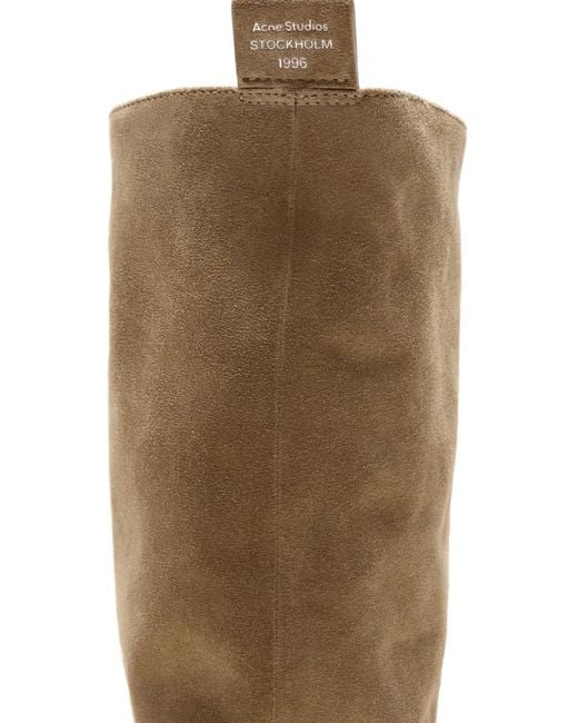 Acne White Slouch Toe-Detail Boots