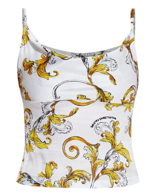 Versace Jeans Couture White Oberteil mit Barocco-Print