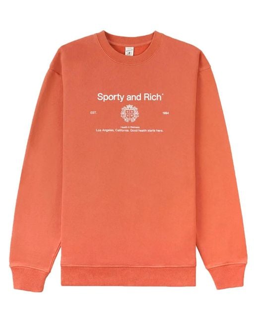 Sporty & Rich Sweater Met Ronde Hals in het Orange