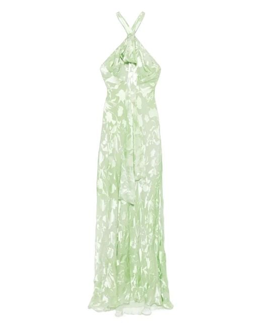 Ermanno Scervino Green Jacquard Maxi Dress