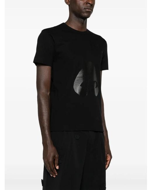 COMME DES GARÇONS PLAY Black Logo-Print Cotton T-Shirt