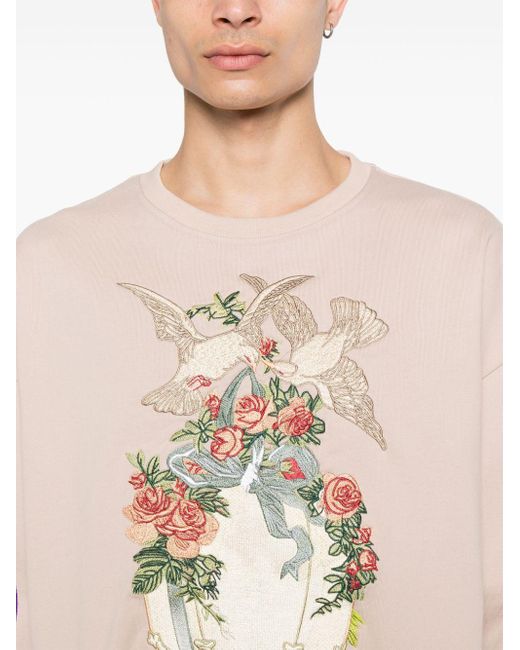 Who Decides War Pink Gift Embroidered-logo Sweatshirt for men