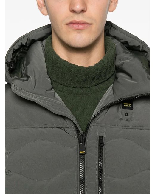 Blauer Gray Hooded Quilted Jacket for men