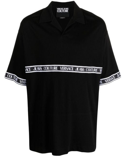 Versace Poloshirt Met Logoband in het Black voor heren