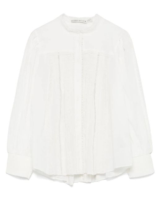 Alice + Olivia White Alice + Olivia Cora Baumwollbluse