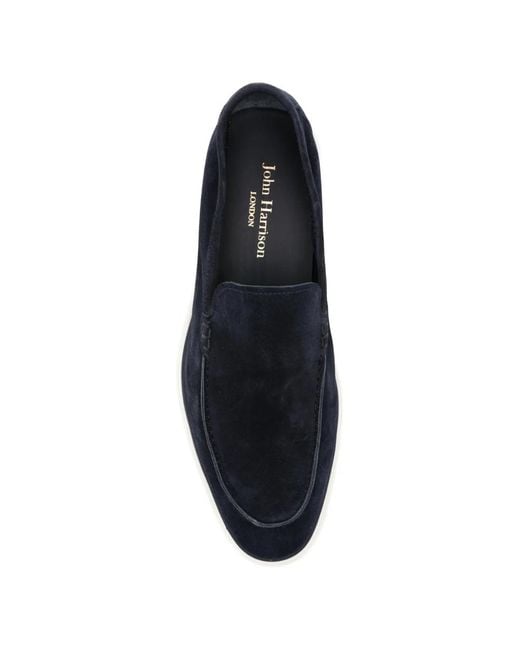 JOHN HARRISON White Suede Loafers for men