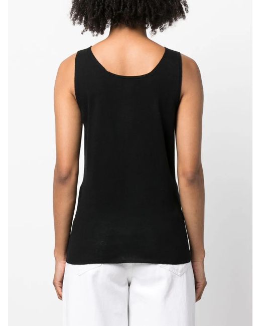 Fabiana Filippi Black Scoop-Neck Knitted Tank Top