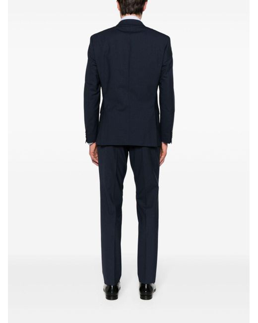 Boss Blue Notched-lapels Single-breasted Suit for men
