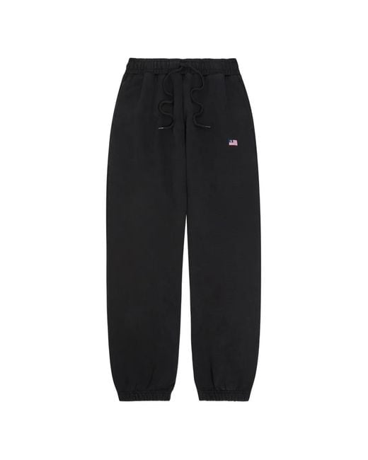 Cole Buxton Black Flag-Patch Drawstring Cotton Track Pants for men