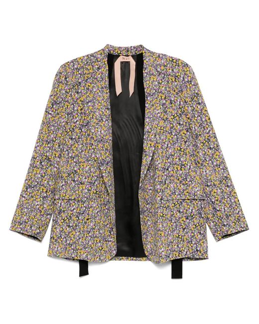 N°21 Brown Floral-Print Blazer