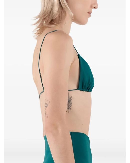 St. Agni Green Ziah Triangle-Cup High-Waisted Bikini