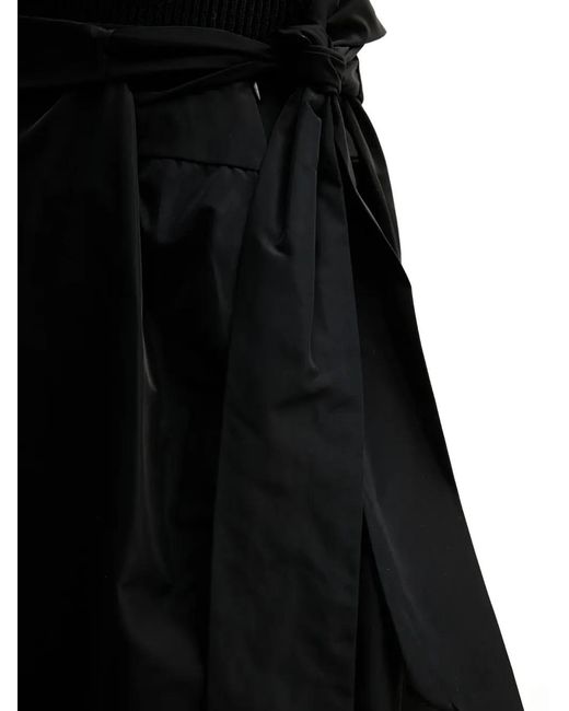 Sandro Ferrone Black Tie Wrap Midi Skirt