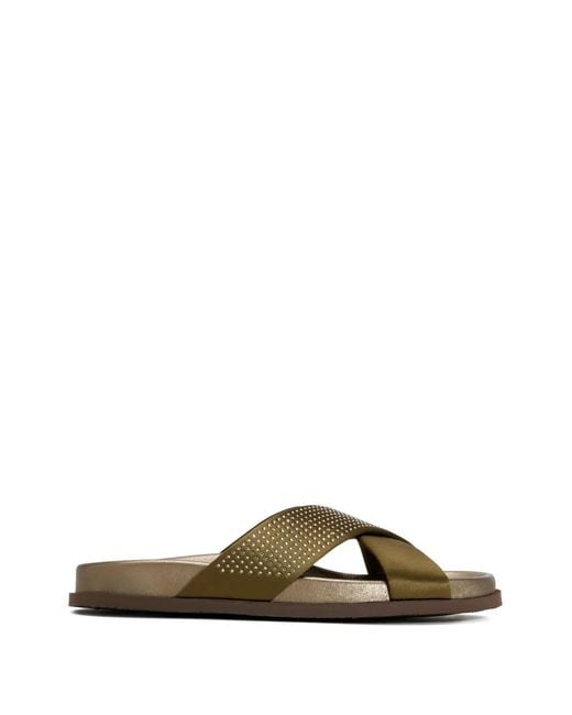 Pedro Garcia Green Daliana Criss-Cross Embellished Sandals