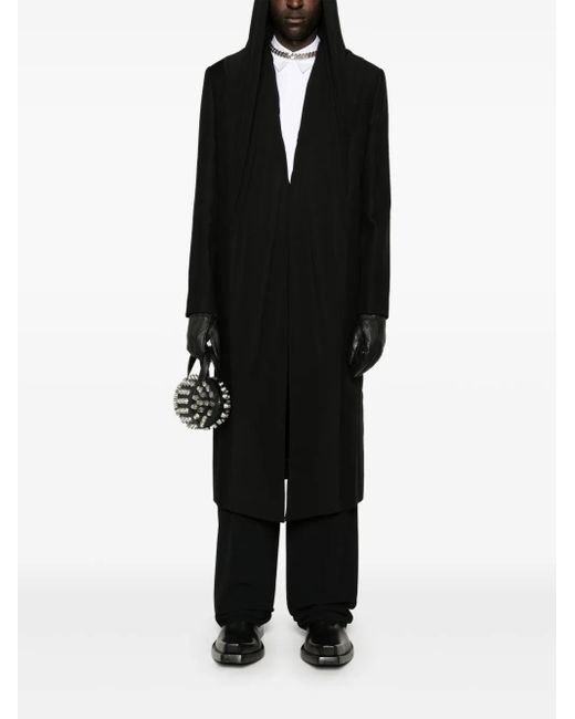 Y. Project Black Draped Cotton Hooded Coat