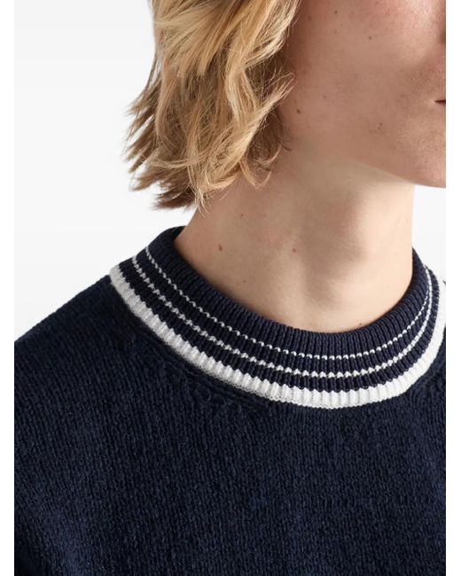 Prada Kurzärmeliges Strickoberteil in Blue für Herren