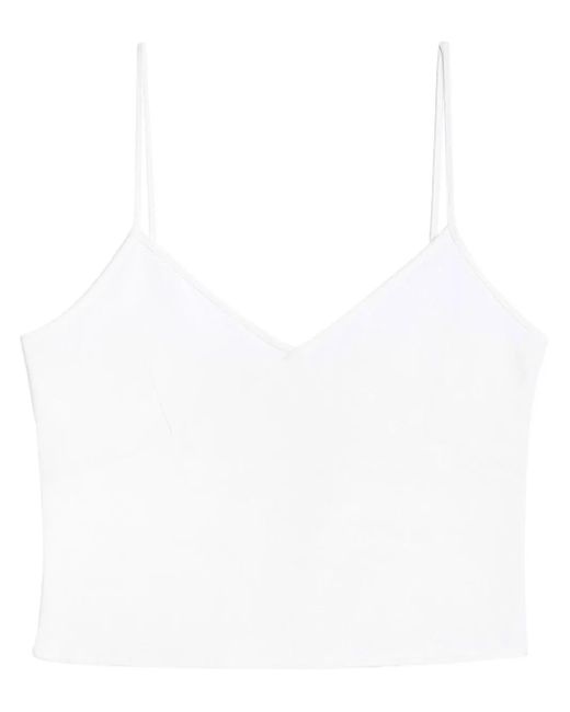 AMI White V Neck Tank Top