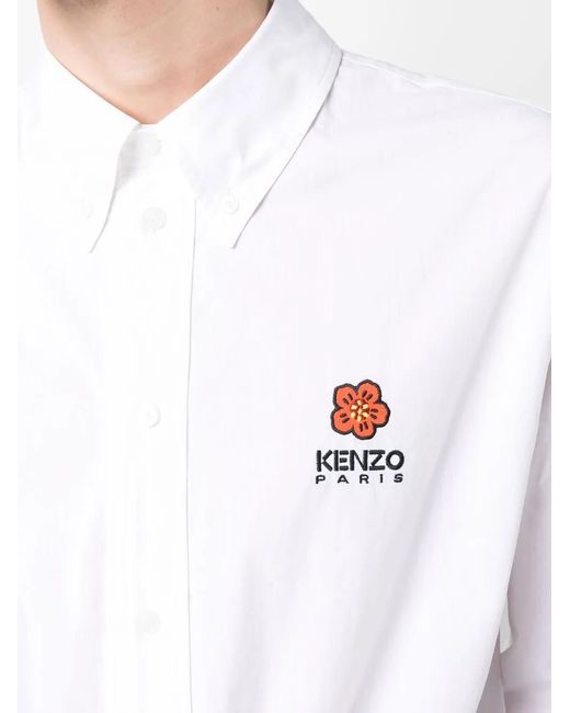 KENZO Boke Flower Crest Casual Shirt Ls White for men