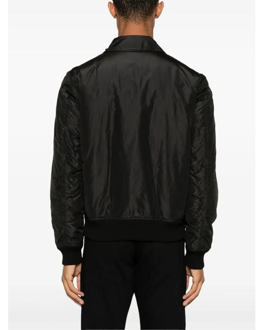 Saint Laurent Black Silk Bomber Jacket for men