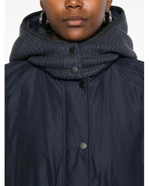 Brunello Cucinelli Blue Hooded Down Jacket
