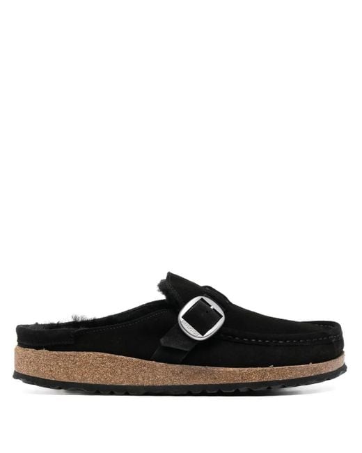 Birkenstock Black Buckley Shearling Suede Slip-On Shoes