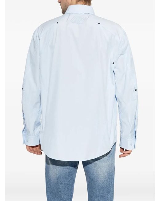 Chaqueta De Algodón Con Botones Off-White c/o Virgil Abloh de hombre de color Blue