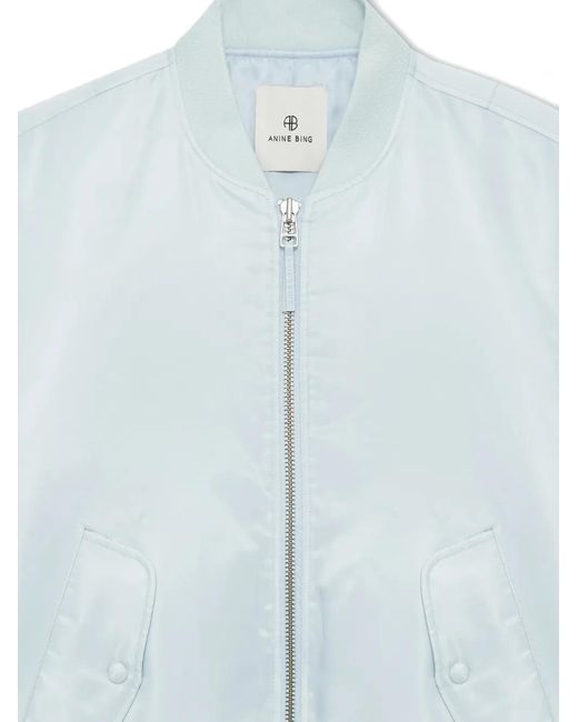 Anine Bing Blue Leon Zipped Bomber Jacket