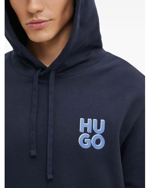 HUGO Blue Logo Hooded Sweatshirt for men