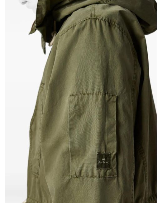 Paul Smith Green Drawstring Hooded Coat for men