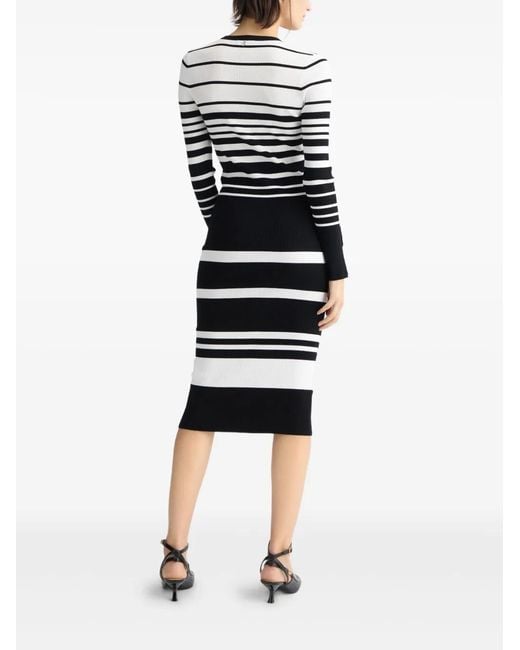 Liu Jo White And Knit Midi Dress