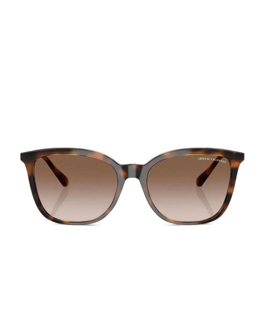 ARMANI EXCHANGE Brown Tortoiseshell Square Sunglasses
