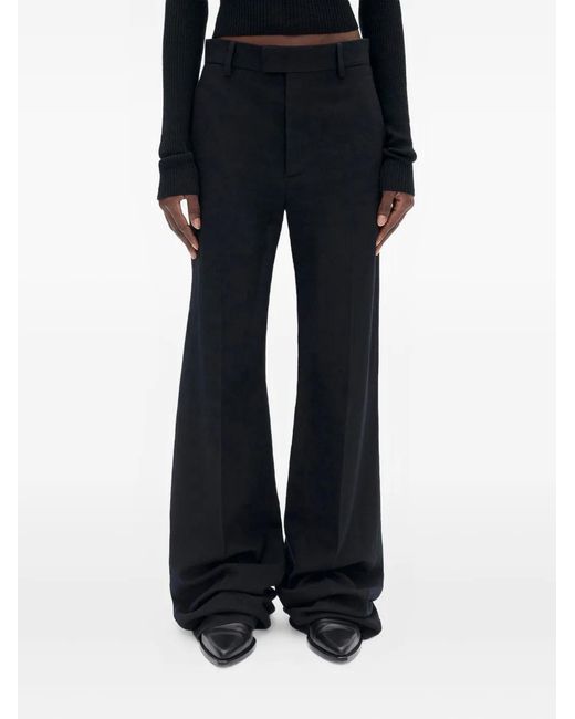 Ann Demeulemeester Black Maaike Pressed-Crease Flared Trousers