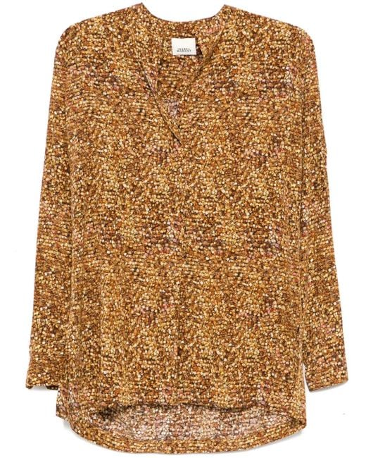Isabel Marant Natural Printed Top