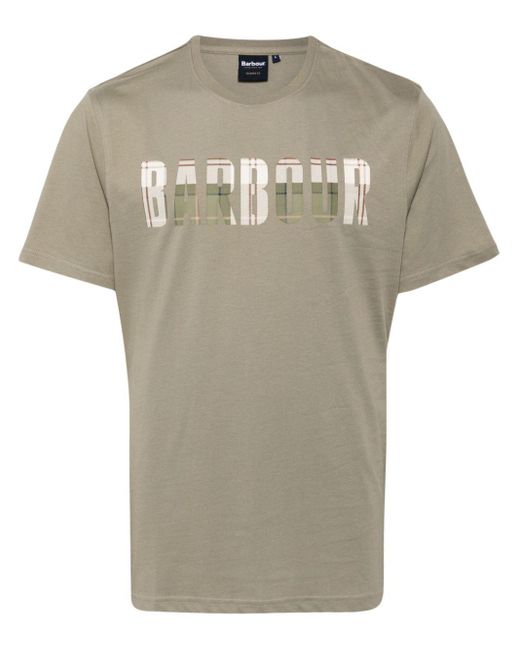 Barbour Gray Logo-print Short-sleeved T-shirt for men