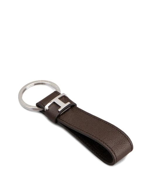 Tod's White Leather Keyring for men