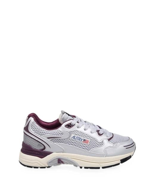 Autry White Hyperway Mesh-Panel Sneakers