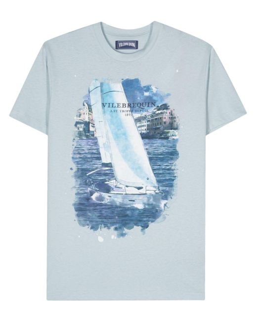 Vilebrequin T-shirt Met Grafische Print in het Blue voor heren