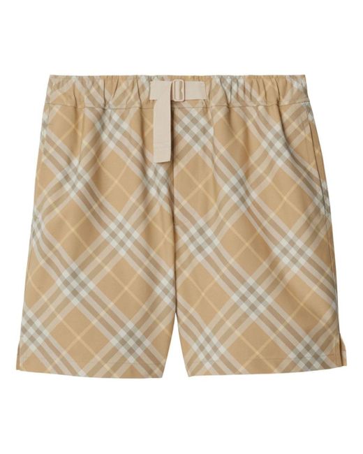 Burberry Geruite Shorts in het Natural voor heren