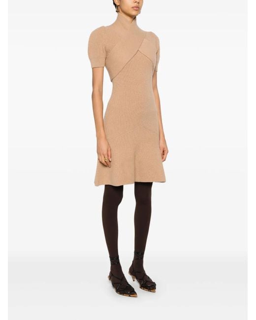 Patou Natural Knitted Cashmere Blend Minidress