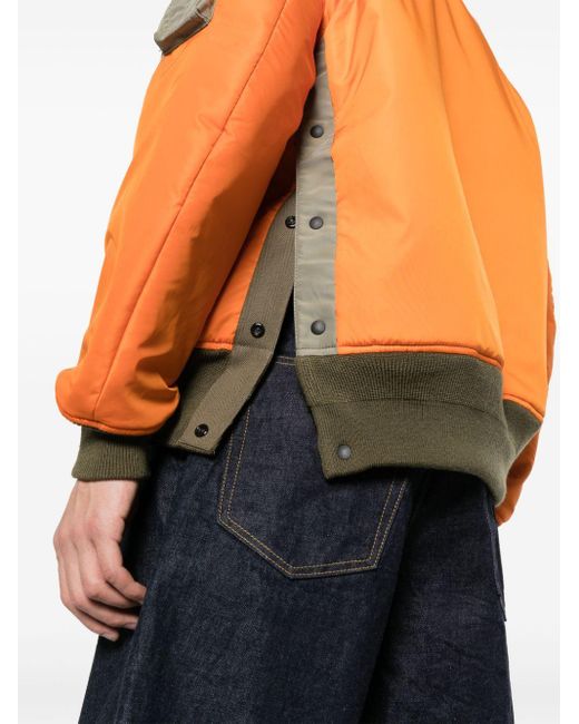 Sacai Orange Side Vent Padded Jacket for men