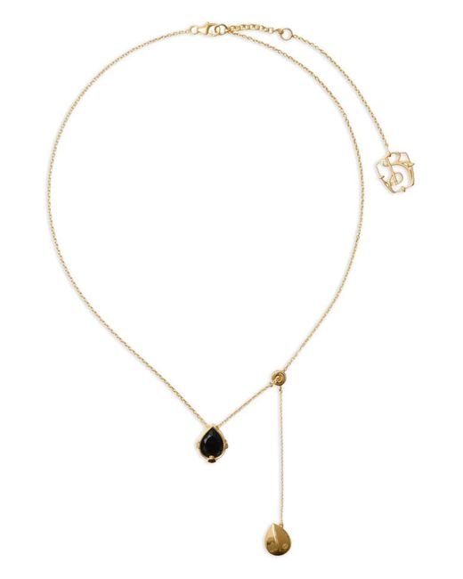 Burberry Natural Shield Onyx Pendant Necklace