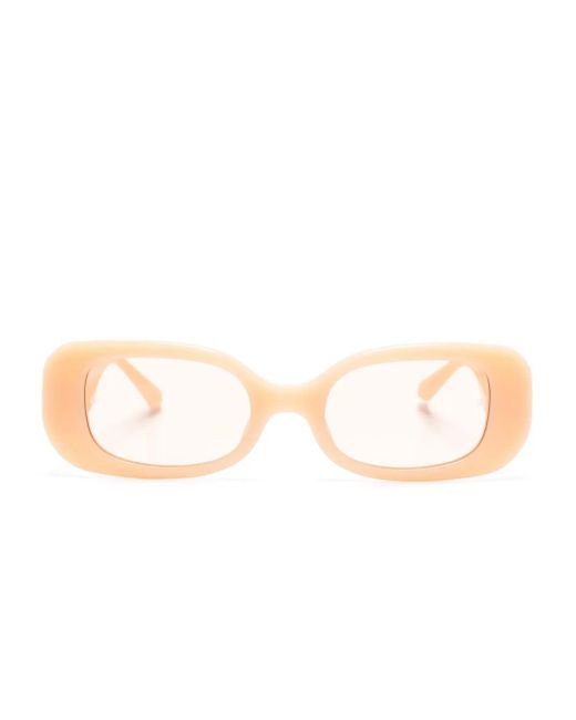 Linda Farrow Pink Lola Rectangle-Frame Sunglasses