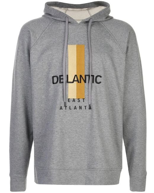 Delantic Gray East Atlanta Runway Fleece Hoodie for men